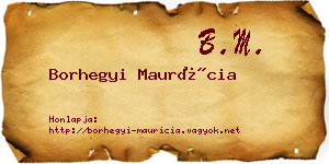 Borhegyi Maurícia névjegykártya